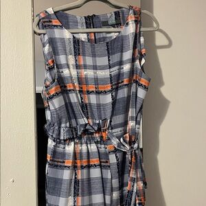 Eva Franco Plaid Crop Top in Blue and Orange